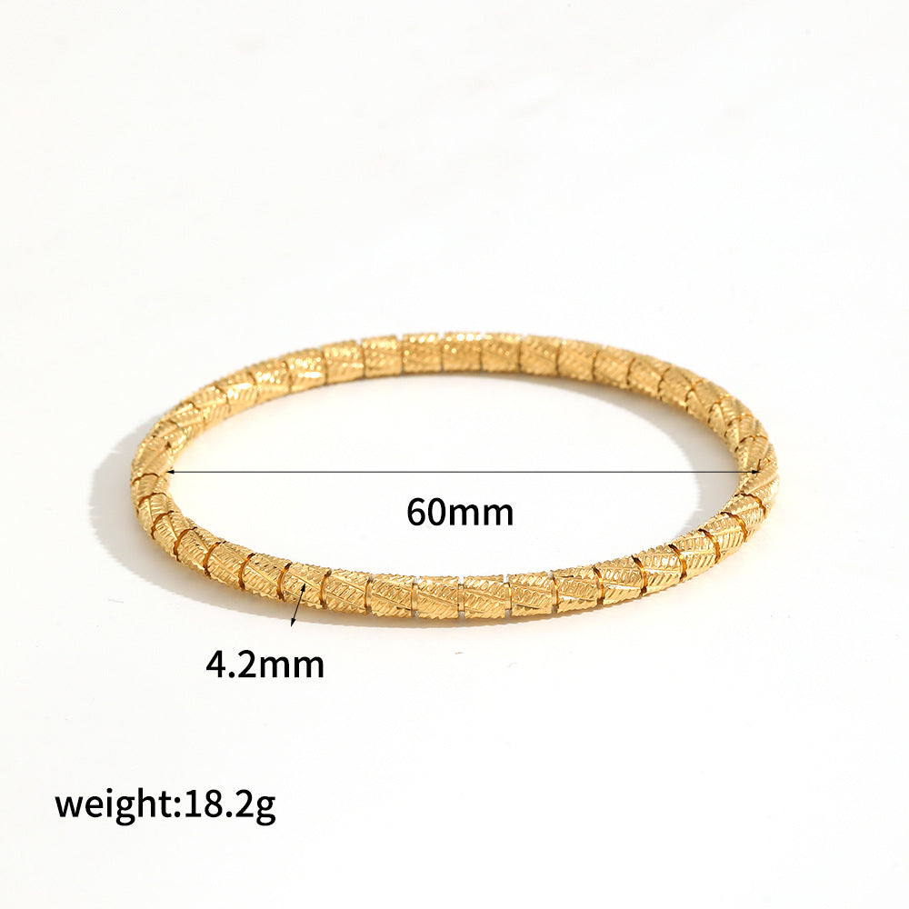 BANGLES, 18K GOLD PLATED STEEL