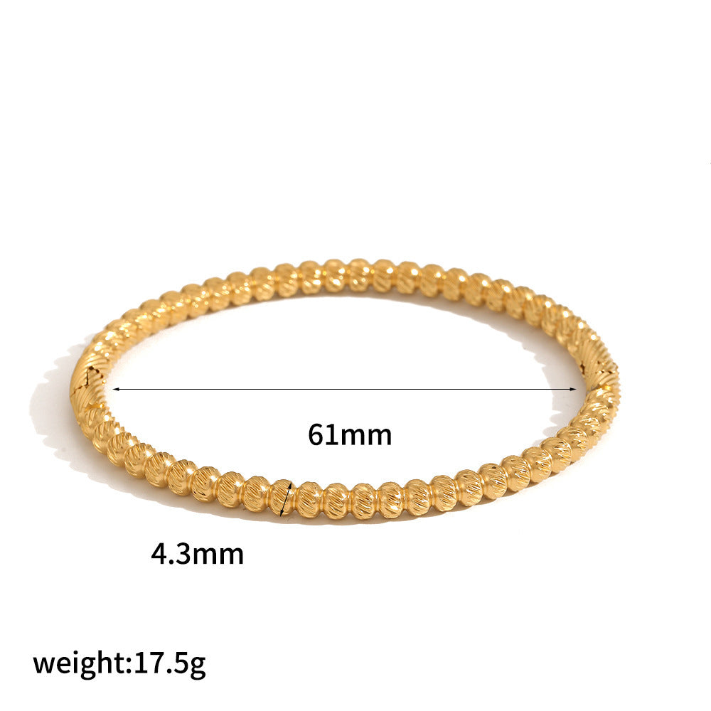 BANGLES, 18K GOLD PLATED STEEL
