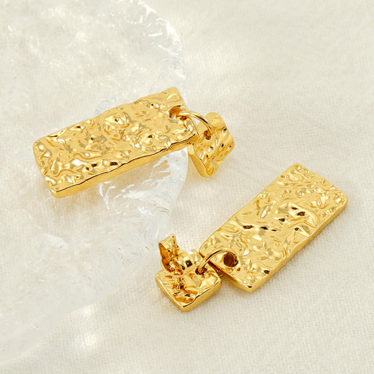 RECTANGLE EARRINGS, 18K GOLD PLATED STEEL