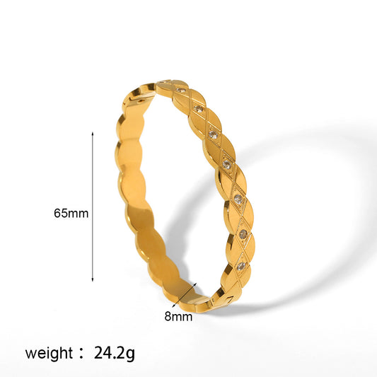 BANGLE, 18K GOLD PLATED STEEL