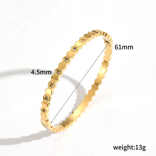 BANGLE, 18K GOLD PLATED STEEL