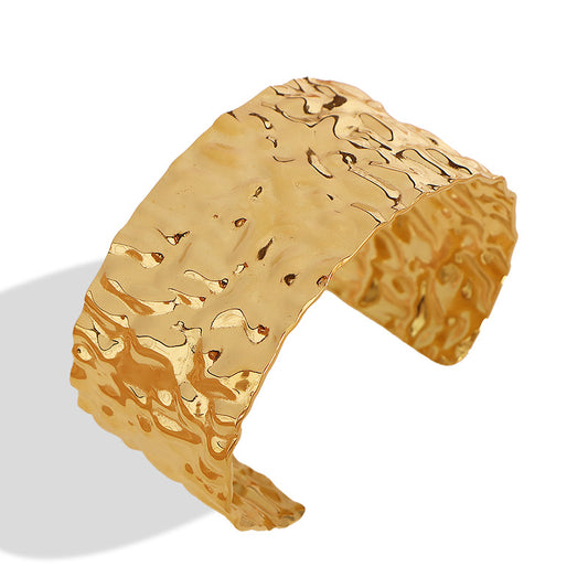 CUFF, 18K GOLD PLATED STEEL