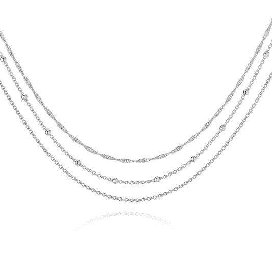 3 LAYER SEPARATE NECKLACE, STAINLESS STEEL