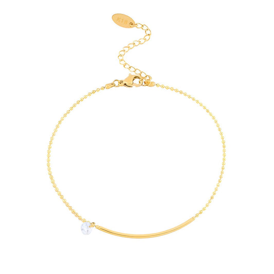 ANKLET, 18K GOLD PLATED STEEL