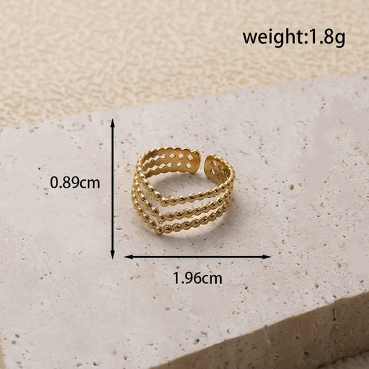 V RING, GOLD PLATED