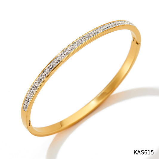 BANGLE, 18K GOLD PLATED STEEL