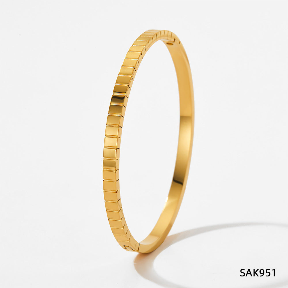 BANGLE, 18K GOLD PLATED STEEL
