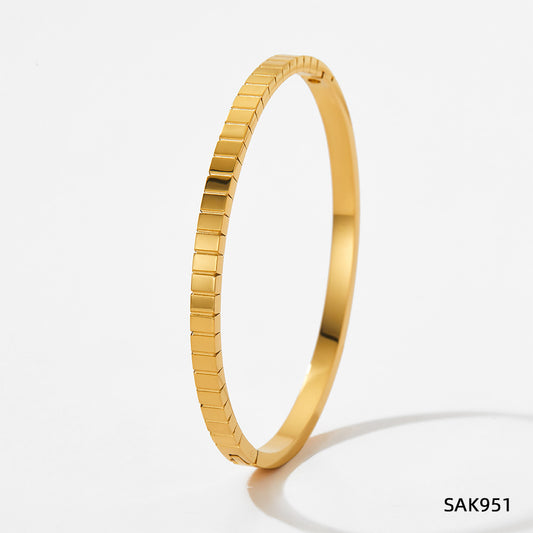 BANGLE, 18K GOLD PLATED STEEL