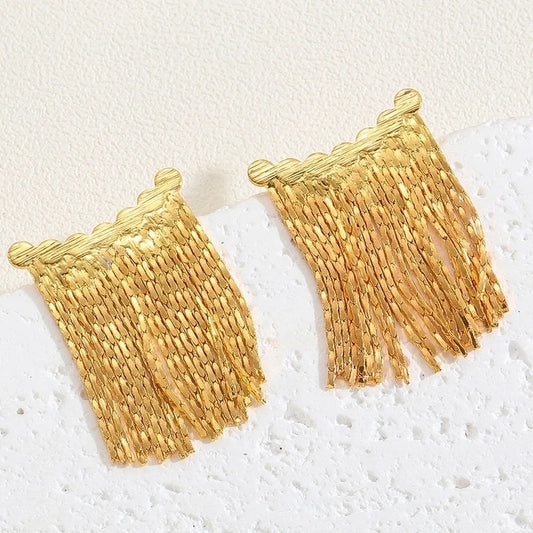 EARRINGS,18K GOLD PLATED STEEL
